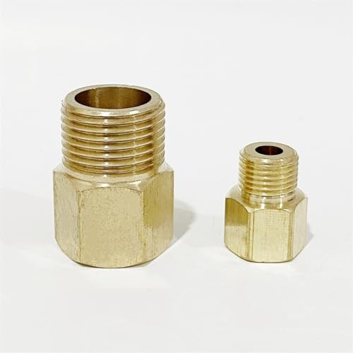 3-teiliges Reduzierstück-Set aus Messing – M8, M10, M12 metrisches Innengewinde auf 1/8, 1/4 und 3/8 BSP-Außengewinde-Adapter(M8x1.25x1/8)