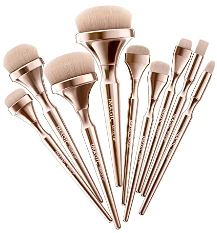 FewNvWa 9 Stück Make-up Pinselset Makeup Cosmetic Brushes Foundation-pinsel Highlighter-pinsel Blending-pinsel mit Robustem Kunststoffgriff Und Zarten