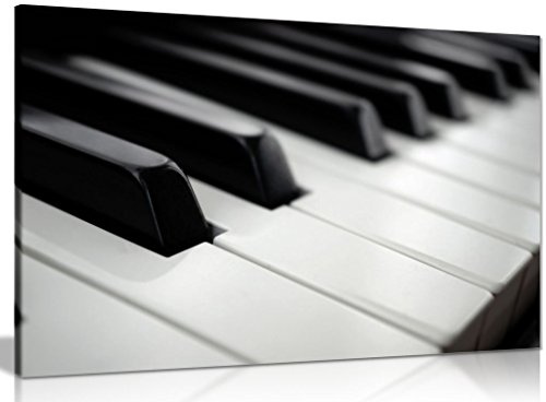 Black And White Piano Keys Modern Wall Decor Home Decoration Canvas Wall Art Picture Print (18x12in)