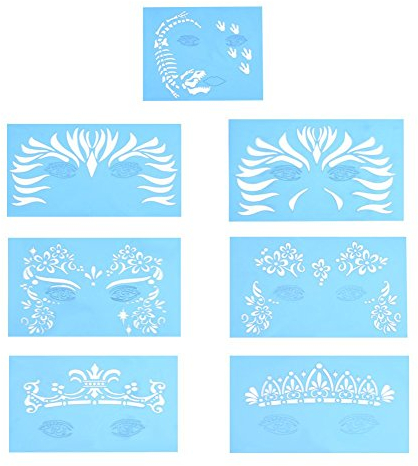 DEWIN Tattoo Schablonen- Frozen Eye Malen Schablone, Körper Malerei Vorlage, Gesichts Make-up Tattoo Design Tools( 7pcs / Set)