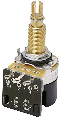 CTS Push Pull DPDT Pot Long Shaft, 500k Audio Taper, Spilt Shaft (24 Spline)