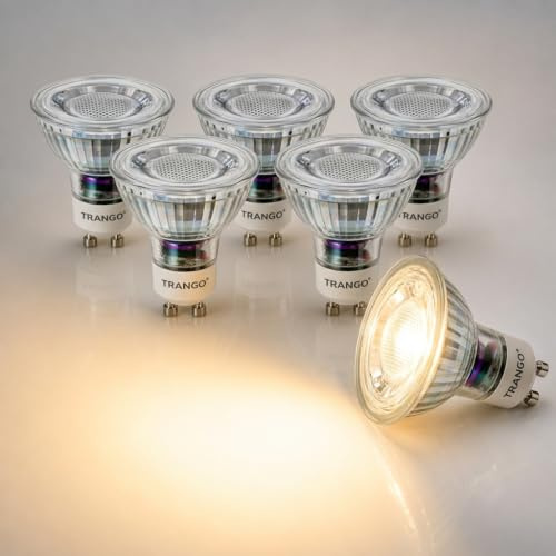 Trango 5er Pack GU10COB*5 GU10 COB LED Leuchtmittel 5W (ersetzt 50W) 3000K warmweiß, 36° Abstrahlwinkel – Ersatz für GU10 & MR16 Birnen, geeignet für Einbauleuchten, Deckenstrahler, Spots
