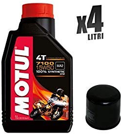 Kit Tagliando moto 4 litri olio Motul 7100 15W50 + filtro 204