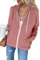 Maavoki - Felpa da donna con cappuccio, a maniche lunghe, in pile, per autunno e inverno, A-rosa., M