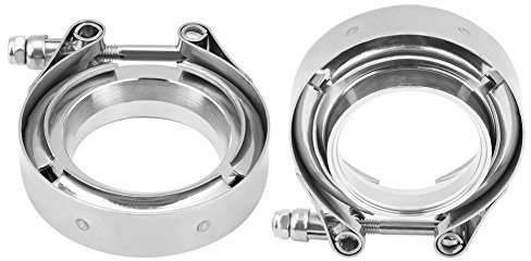 DEWIN Kit de Brida de Abrazadera de Banda en V, Kit de Brida de Abrazadera de Banda en V de Acero Inoxidable de 2,0 Pulgadas para Tubos de Bajada de Escape Turbo (2inch)