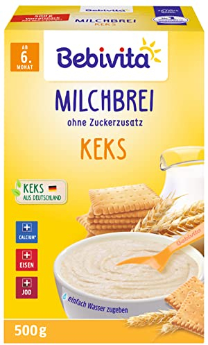 Bebivita Milchbreie ohne Zuckerzusatz Milchbrei Keks (4x500g)