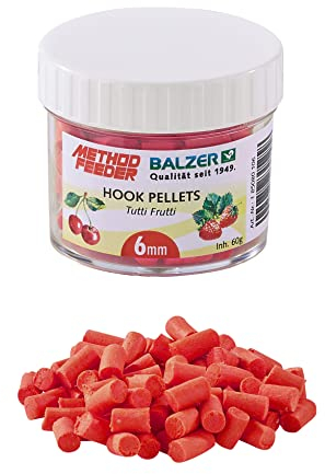 Balzer Method Feeder Haken Pellets 6mm rot-Tutti Frutti 60g