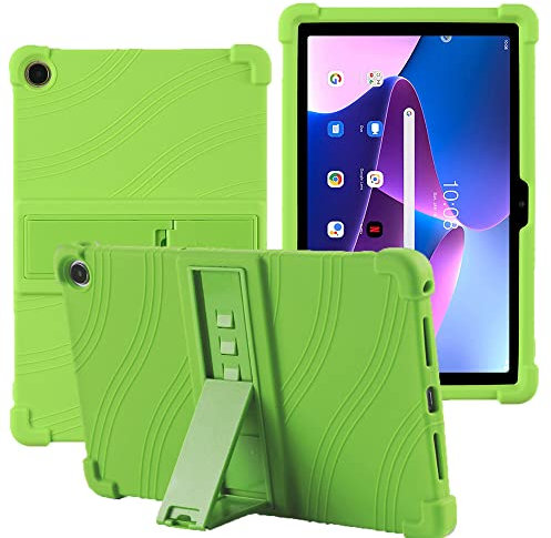 YHFZR Funda para Lenovo Tab M10 Plus 3rd Gen 10,6 2022, Silicón Ligera Carcasa Antideslizante con Soporte para los niños para Lenovo Tab M10 Plus 3rd Gen 10,6'' TB-125/128FU, Verde