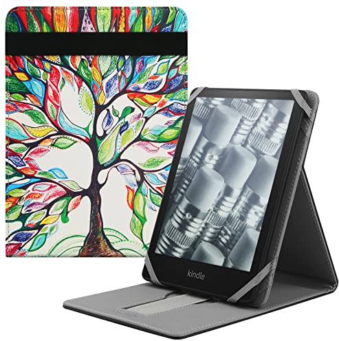 HoYiXi Faltbare Hülle für 7 Kindle Paperwhite/Colorsoft/Signature Edition 2024-Kompatibel mit Paperwhite 2021 Vertikal Flip Ständer Hülle für 6-6.8 Kobo/Pocketbook/Tolino/Sony eReaders Baum