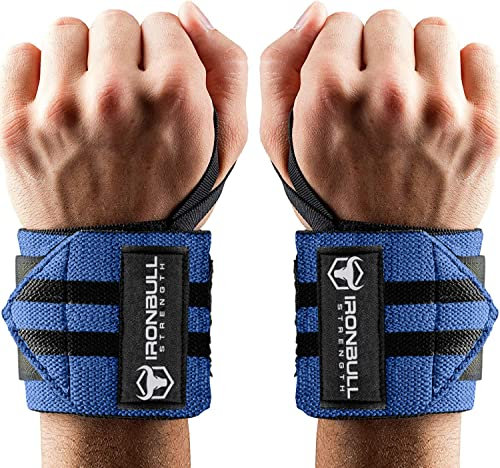 Handgelenkbandagen für Gewichtheben (USPA, IPL, Bodybuilding, Krafttraining und Powerlifting (Marineblau)
