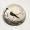Kristallornament Elster Vogel Blumen Glas Halbkugel Briefbeschwerer Halbkugel Figur Handarbeit Kunst Geschenk Home Office Tisch Ornament Kugel
