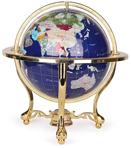 Politische Karte, Erdkugel, Tischglobus, geografischer Globus, Edelstein-Weltkugel mit Ständer, 23,9 cm hoch, 14,9 cm Durchmesser, Vintage-geografischer Globus, Desktop-Lernglobus for Zuhause, Weltkug