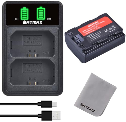 Batmax NP-FZ100 Akku und Typ C Ladegerät für Sony A9 A9R A9S, A7III A7IV A7RIII A7R3 A7R IV A7C A7S III A6600 ILCE 9M2 BC-QZ1 ILCE-7RM4A ILCE-7C ILCE-7M4 ILCE-6600 Kamera