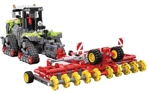 barweer Klemmbausteine Technik Traktor Großes Raupenfahrzeug mit Pflug Bausteine, Bauernhof Auto Modell, Sammlung Weihnachten Geschenk für Erwachsene und Kind (1336 Teile) C65012