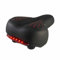 EUROtops Gel-Sattel mit Rücklicht – Fahrrad LED-Beleuchtung/Rotes Sicherheits-Licht, Breiter Sitz mit Zwei Gelpads und Doppelfeder-Dampfbälle/Schwarzer Sattel, Für Herren- / Damen-Räder