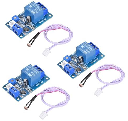 XH-M131 Modulo relè fotoresistenza Binghe 3 Pcs DC 12V Interruttore di controllo della luce Modulo relè fotoresistenza Sensore di rilevamento Interruttore di controllo automatico della luce con cavo