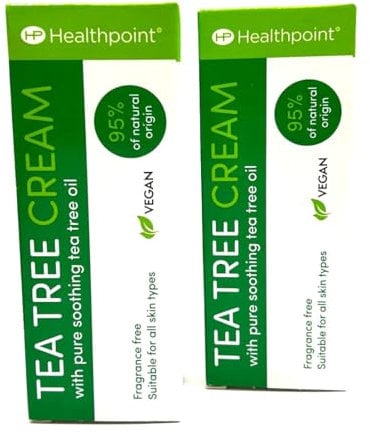 Tea Tree Cream with Pure Soothing Tea Tree, 50ml, Vegan, Twin Pack