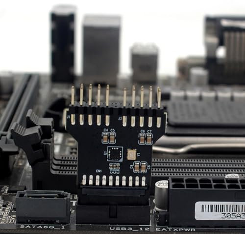 19 Pin Usb 3.0 Header, Motherboard to Double 2.0 Splitter Adapter, Port Multiplier Hub Connector, 1.57x1.18x0.2 Inches Adapter for Water Cooling Equipment and Computer Expansion