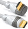 deleyCON 2m Cable HDMI Acodado (Ángulo 90°) - UHD 4K HDR 1080p 2160p EARC - para TV, Barra de Sonido, Monitor, PC, Portátil, Proyector, PS5, Xbox - Blanco