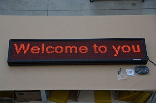 Aftertech® Maxi cartel LED 200 x 38 cm deslizante publicitaria texto grueso luminoso 6144pt