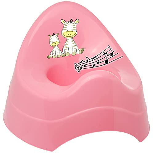 alles-meine.de GmbH Musik & Sound - Töpfchen/Nachttopf/Babytopf - rosa - pink Tiere - Zebra Bieco - Melody - mit großer Lehne + Spritzschutz - Babytöpfchen/Kindertopf /..