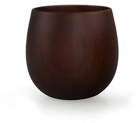 VOANZO Jujube Tasse en Bois Tasses à thé en Bois pour café bière thé jus Lait Voyage Vaisselle Verres Japon Cuisine Bar Fournitures (Marron)