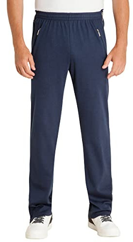 hajo Herren Funktion Rehahose mit Reißverschluß am Hosenbein, Jogging oder Freizeithose (48/S, Marine (609))