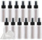 TIANZD 24 Pieces Empty 50 ml White PET Plastic Fine Mist Pump Spray Bottles with Black Top Portable Sprayer for Perfume Water Cosmetic Travel Containers Refillable, 2x Funnel