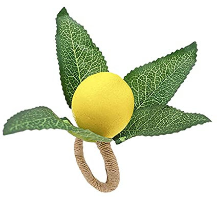 6 Ronds Serviette En Citron Anneau Serviette Porte-Serviettes Pour Banquet Et Dîner En Famille Pour Mariage Anniversaire Fête