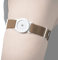 DiaBrothers Freestyle Libre 2 Fixierband Fixierung Halter mit verstellbarem Armband - Halter: weiß - Armband: beige - Größe: M (25-35 cm)