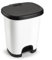 CABLEPELADO Cubo basura plastico, Cubo basura apertura pedal, Papelera de pedal, Cubo de pedal, Libre de BPA, 45 cm alto x 38 cm ancho x 32 cm fondo, Capacidad 27 Litros, Blanco con tapa negra