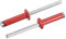 sourcing map Rivets aveugles, 5mm x 20mm Aluminium Ouvert Terminal Plat Rond Tête Rivet pour Assemblage Métal Plaque, Rouge 25 Pcs