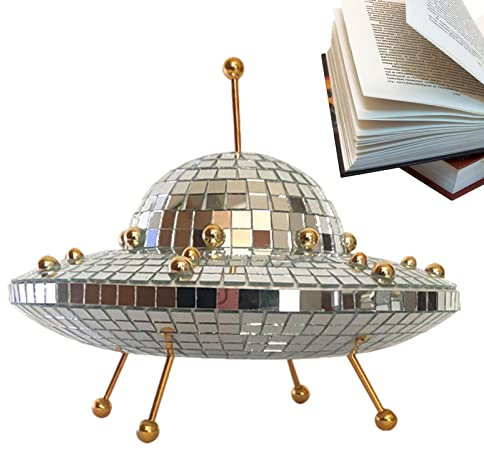 Disco-Raum-Dekor – fliegende Untertassenform, Discokugel-Dekorationen, tragbare Spiegel-Discokugel für Heimkunst-Dekorationen, kreative Desktop-Handwer -Ornamente Lear-au