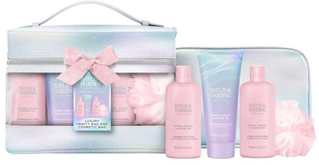 Baylis & Harding Jojoba, Vanilla & Almond Oil Luxury Vanity Bag Gift Set (Pack of 1) - Vegan Friendly