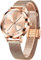 OLEVS Women's Watch Big Face Rose Gold Stainless Steel Mesh Strap Women's Wrist Watches Arabic Numerals Pink Dial Analog Quartz Watch for Women Luxury Heart Diamond Waterproof Ladies Watches