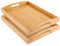 WOPPLXY 2 bandejas para servir, 40 x 28 x 5 cm, rectangulares, de madera, bambú, para desayuno, mesa de café y té