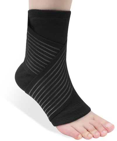 ACWOO Sprunggelenkbandage, Verstellbare Knöchelbandage für Damen/Männer, Atmungsaktive Bandage Fußgelenk für Plantarfasziiti & Achillessehne- Stabilisierung & Schutz -Fußbandage für beide Füße