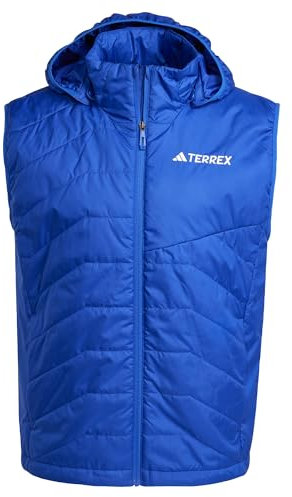 adidas Men's Terrex Multi CLIMAWARM Insulated Hooded Vest, Semi Lucid Blue, L
