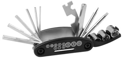 Herramientas de Reparación de Bicicleta 16 en 1, multiherramienta bicicleta, Kit herramientas bicicleta MTB Plegable, Carretera, Ciclismo, Portatil, herramientas multifunción, Kit de Llave Inglesa