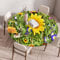 Highdi Tischdecke Abwaschbar Rund 70cm,Elastisch 3D Sonnenblume Tischdecke Outdoor Lotuseffekt Tischdecken Gartentischdecke Cloth für Restaurant, Ideal für 60cm-65cm