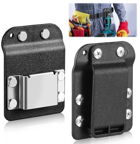 EUIOOVM Drill Holder Belt Clip for Cordless Drill, Heavy-Duty Drill Belt Holder Hook Holster for Impact Driver, Nail Gun, Fits up to 2 Belt