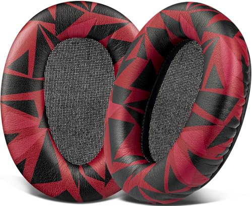 SOULWIT Replacement Ear Pads Cushions for Sony WH-CH700N (WHCH700N) & MDR-ZX780 (ZX780DC)/MDR-ZX770 (ZX770BN ZX770BT), Earpads for MDR-10R (10RNC 10RBT) Over-Ear Headphones (Red Storm)