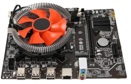 Brilluxa X79 Motherboard Set, E5 2420 CPU Motherboard Combo, 8G DDR3 6 Cores 12 Threads Computer Mainboard Kit with Fan Dual Light Indicator