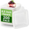 Lot de 200 petites assiettes en carton jetables carrées de 11,4 cm pour gâteaux, apéritifs, mariage, anniversaire, fête - Blanc