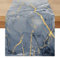 Tischläufer Abwaschbar Modern 40 x 180 cm Leinen Tischläufer Mediterran Blau Gold Marmor Goldene Textur Abstrakte Tischläufer Bunt Vintage Tisch Läufer für Esstisch Küchentisch Wohnzimmer