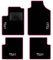 QUEMAR Kit Tappetini Auto compatibili con 500 dal 2007 anche Hybrid TRICOLORE/Set di Tappeti Moquette e Gomma su Misura (2 Anter. +2 Post.)/ Ricami e Colori Personalizzati (Bordo Rosa, 4 Ricami)