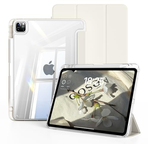 JKSML Klare Hülle für iPad Pro 12,9 Zoll (6th/5th Generation) – Weiße Creme