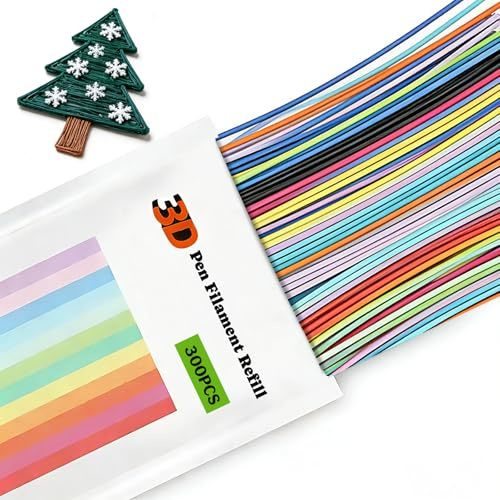 30 Farben 3D Stift Filament für 3Doodlers Start Pen, 2.5mm x 15cm 3D Printing Stift Nachfüllpacks, PCL Niedrigtemperatur Nachfüllpackungen für 3Doodler Start+ Pen (300 Stück /30 Farben)