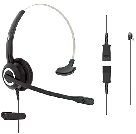 RJ9 Corded Office HD Voice Headset für MITEL Nortel Meridian NEC Polycom Packet 8 ShoreTel Xblue IP-Telefone, plus 3,5 mm Klinke (Monaural)