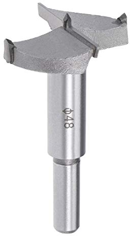 sourcing map Scharnierbohrer Forstner Bohrer 48 mm Durchmesser 10 mm Schaft
